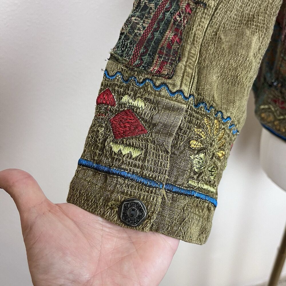 Chicos Jacket Womens Extra Small Patchwork Embroi… - image 3